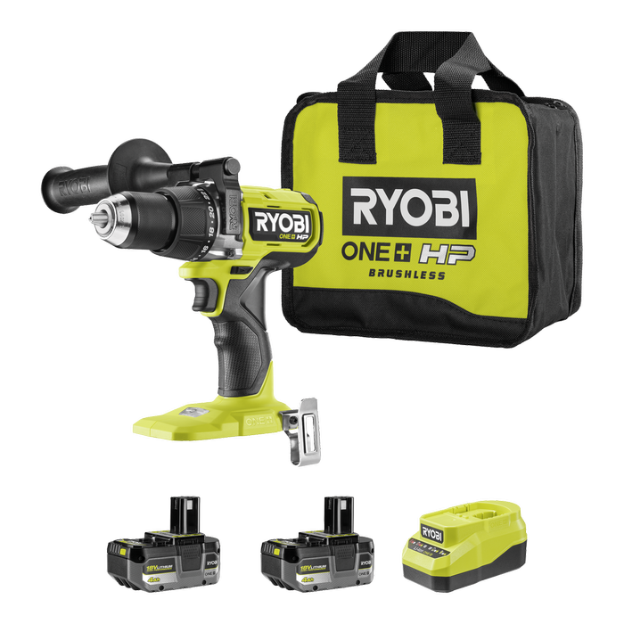 Ryobi 18V ONE+ HP High Torque Hammer Drill 2x HP 4Ah Kit