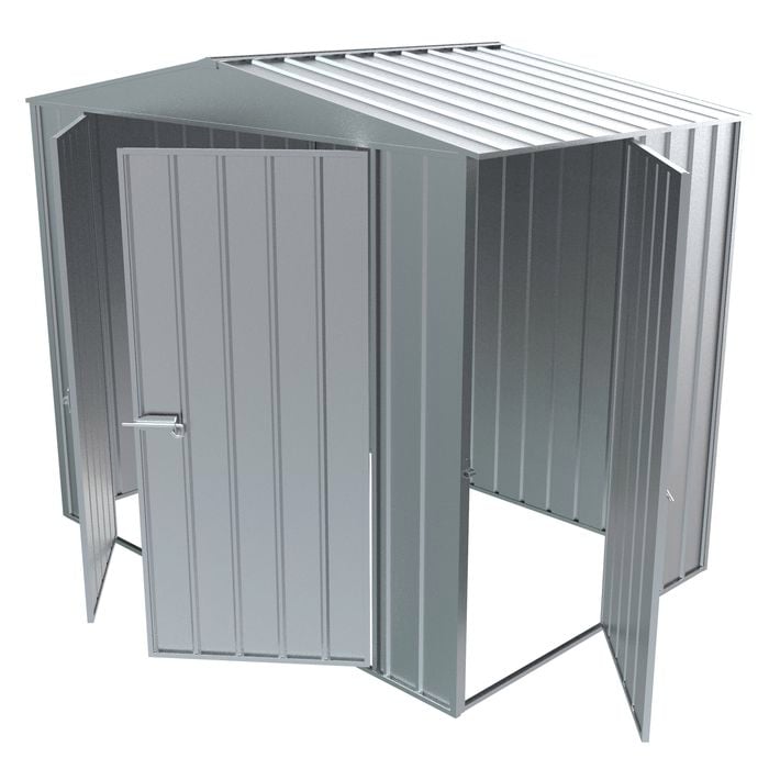 Build-a-Shed 2.3 x 1.5 x 2.3m Gable Single Hinged Side Door Shed - Zinc