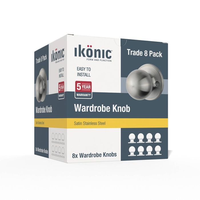 Ikonic Stainless Steel Dummy Knob - 8 Pack
