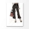 Stylish Slippers with Handbag Print 100% Australian Made 50x75cm (Stretched Canvas)
