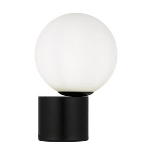 Telbix Novio Modern Table Desk Lamp Light Metal Glass Black Opal Matt