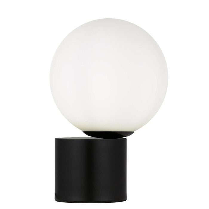 Telbix Novio Modern Table Desk Lamp Light Metal Glass Black Opal Matt
