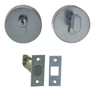 Miles Nelson Round Brushed Satin Chrome Single Cylinder Deadbolt