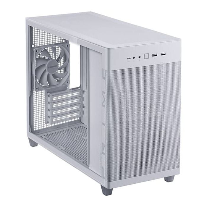 ASUS Prime AP201 Tempered Glass Micro-ATX Computer Case - White [AP201 ASUS PRIME CASE TG WHITE EDITION]