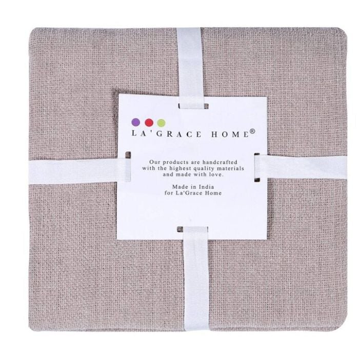 Acrylic Chenille Tassel Knitted Blanket Bed Sofa Throw Rug - Chenille Beige