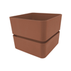 RESPECT 12cm Terracotta Square Planter with Saucer