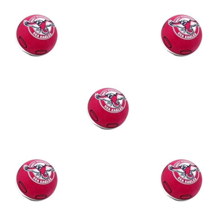 5PK NRL Manly-Warringah Sea Eagles NRL Super-High Bounce Ball 60mm - Blue