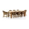 Pearl Outdoor 2.3m Teak Timber Dining Table With 8 Coastal Chairs