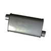 Redback 2-1/4" Triple Flow Muffler Offset/offset - 10" X 4" Oval, 14" Long, Aluminised Steel