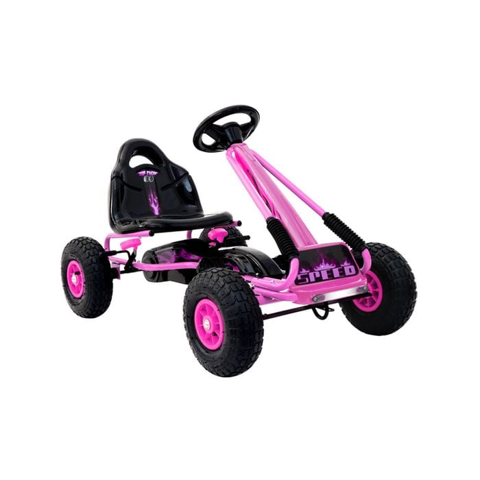 Rigo Kids Pedal Go Kart Ride On Toys Racing Car Rubber Tyre Pink