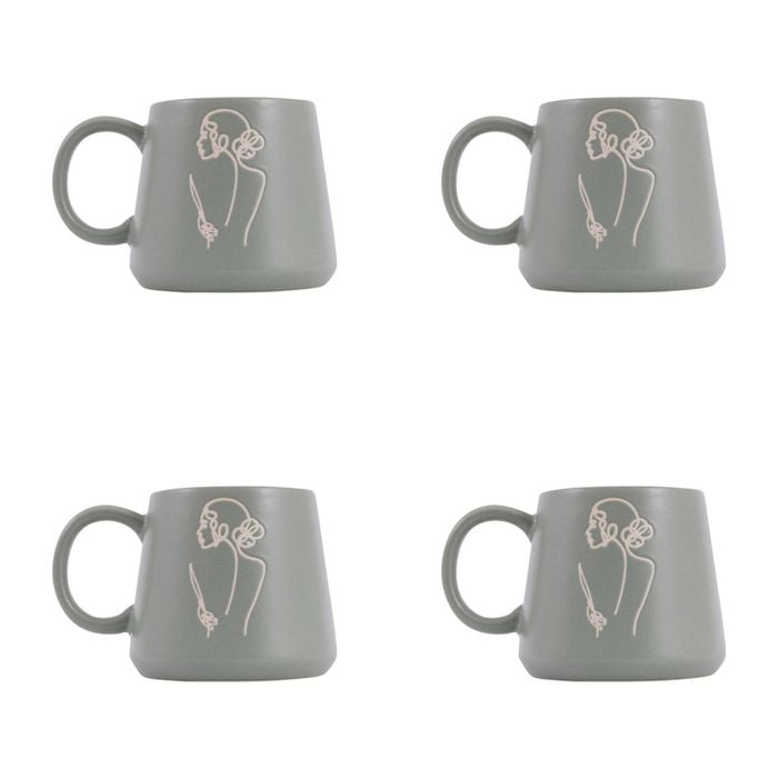 4PK Splosh Heartfelt Self Love 440ml Stoneware Mug Coffee/Tea Cup - Green