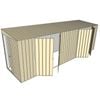 Build-a-Shed 1.5 x 6 x 2m Skillion Dual Double Hinged Side Doors Shed - Cream
