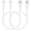 iWill 2 Pack 1m Data Transfer Charger Charging USB Cable Cord for Apple iPhone iPad iPod Bulk White