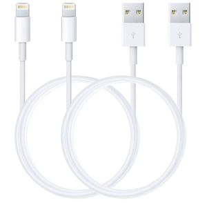 iWill 2 Pack 1m Data Transfer Charger Charging USB Cable Cord for Apple iPhone iPad iPod Bulk White