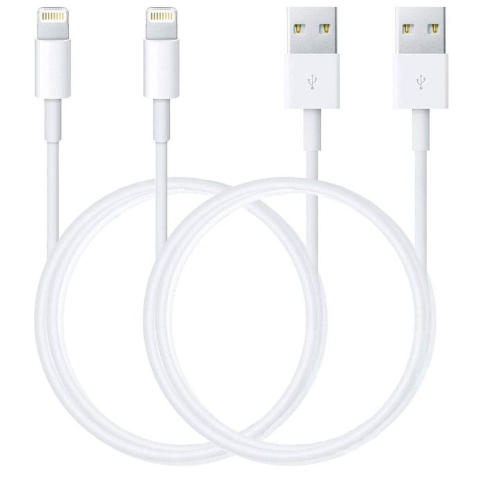iWill 2 Pack 1m Data Transfer Charger Charging USB Cable Cord for Apple iPhone iPad iPod Bulk White