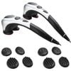SOGA 2 Pack Dual-Head Handheld Percussion Body Massagers with Heat - Silver