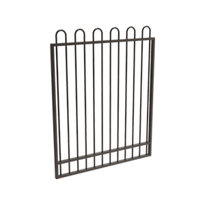 ProtectorAl 800 - 1200 x 1500mm Black Aluminium Loop Top Pool Gate With Mid Rail