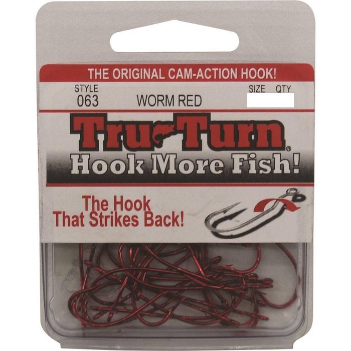 Tru Turn 063 Bulk Pack (25 Hooks) Red Long Shank Baitholder Fishing Hook 4/0
