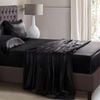 Luxor King Black 1000TC Silk Silky Feel Satin Sheet Set