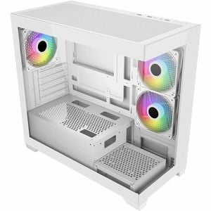 Fsp S340 White Mid Tower Gaming Case – M-atx – Argb Fans – Sleek Design For Custom Pc Builds