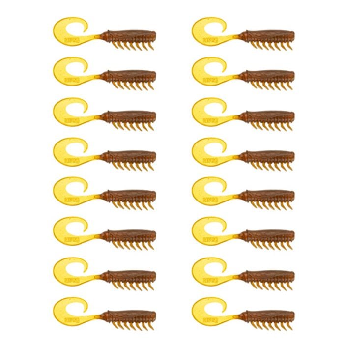 2x 8PK 2.5In Rapala Crush City Soft Plastic Curly Tail Lures - Motor Oil UV