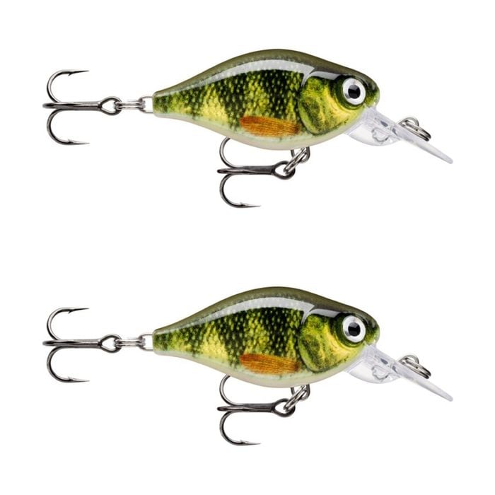 2x Rapala 3.5cm X Light Crank Mid Run Crankbait Fishing Lures - Perch
