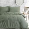 Amson Royale Cotton Light Sage Double Quilt Cover Set with four standard pillowcases