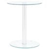 vidaXL Coffee Table Transparent 40cm Tempered Glass Accent Side End Tea Table
