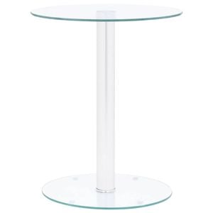 vidaXL Coffee Table Transparent 40cm Tempered Glass Accent Side End Tea Table