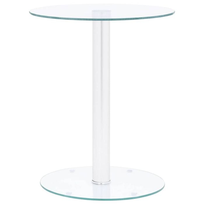 vidaXL Coffee Table Transparent 40cm Tempered Glass Accent Side End Tea Table