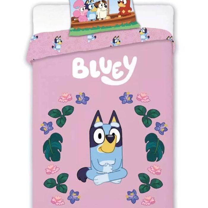 Bluey Blossom Kids Cotton Quilt Cover Set - Toddler Bed Size