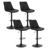 Artiss Bar Stools 4x Gas Lift Leather Diamond Black