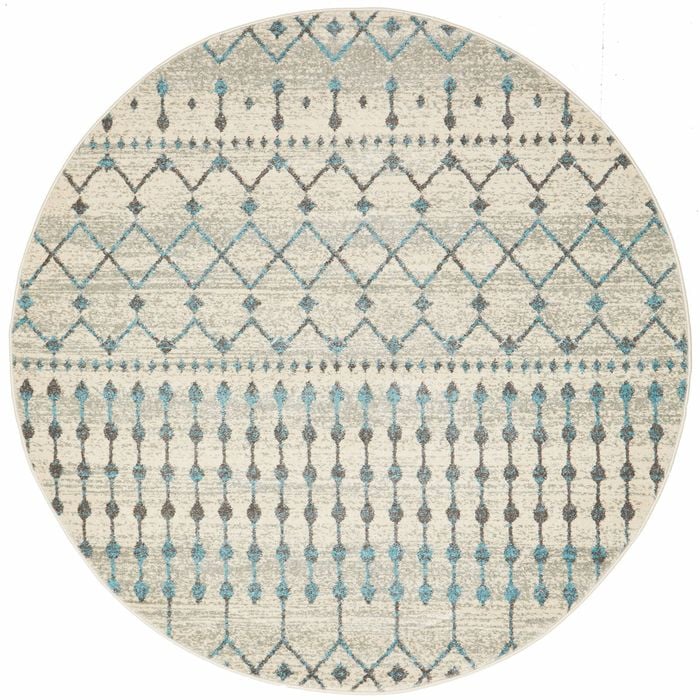 The Rug Connection Sense 260 Silver 240x240cm - Large Round Transitional Pet Friendly Indoor Rug