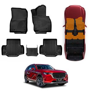 Front Rear Floor Mats for Mazda CX-80 CX80 2024-Onwards Heavy Duty All Weather Mats Carpet Set