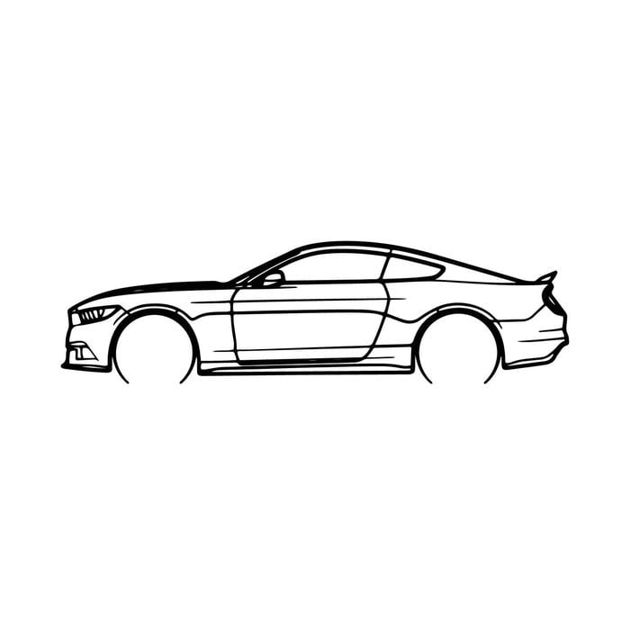 Ignite Laser Ford 2015 Mustang Silhouette Metal Wall Art Rustic Metal 47inch/120cm