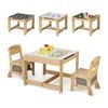 Costway Kids Activity Table & Chairs Set w/Storage Drawer Play Study Grey
