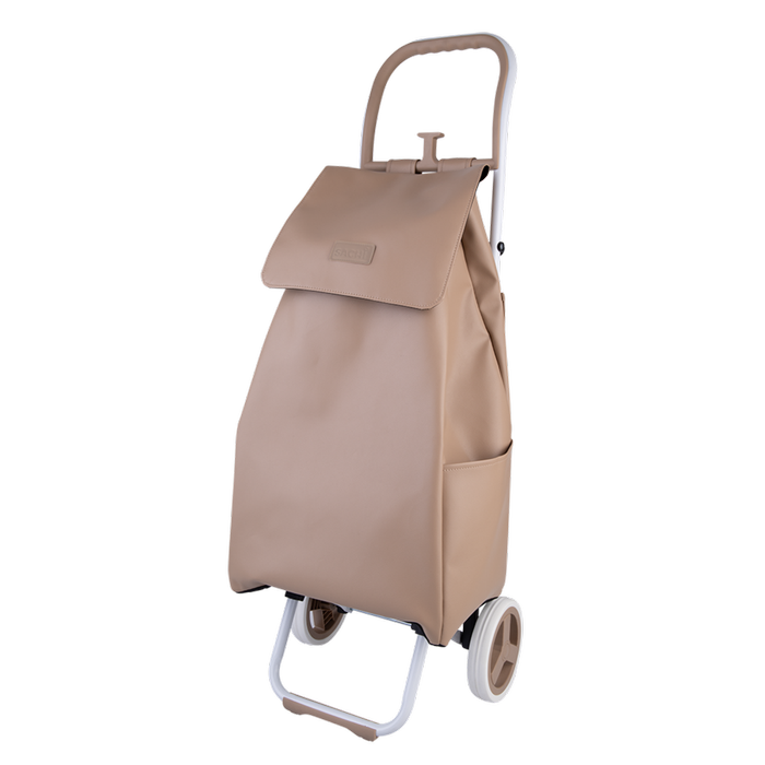 Sachi Cosmo Weatherproof Shopping Trolley with Wheels 38L - Biscuit