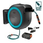 GARDENA PowerRoll 40 Battery Retractable Hose Reel Ready-To-Use Set