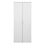 European Cabinetry White Slim Square Brass Stockholm Storage Cupboard
