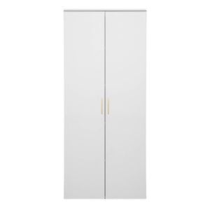 European Cabinetry White Slim Square Brass Stockholm Storage Cupboard