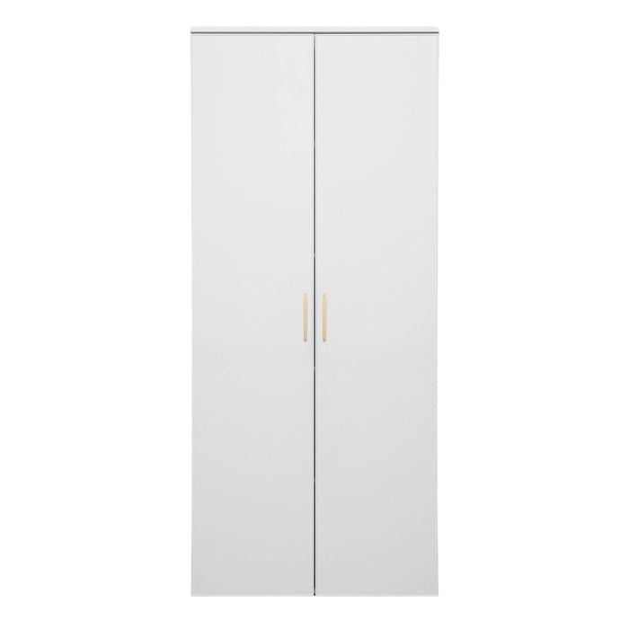 European Cabinetry White Slim Square Brass Stockholm Storage Cupboard