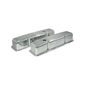 Small Block Chev - Finned Valve Covers, Polished Aluminium, Suits 350 Chev and SBC 283 327 383 400