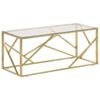 vidaXL Coffee Table Side End Table Gold Stainless Steel and Tempered Glass