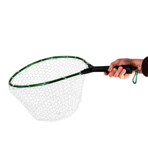 Snowbee Trout Fishing Landing Net With Magnetic Release Rubber Mesh Small (25")