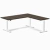 Desky L-shape Sit To Stand Dark Bamboo Desk 1800x1750mm White Height Adjustable Leg