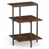 Costway 3tier Square Side Table Shelves Industrial Bedside Metal