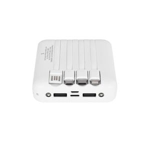 5000mAh Fast Charger Power Bank with 4 Cables & LED Lights