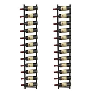 Costway 2pcs 12-bottle Wine Rack Wall Mounted Wine Storage Shelf