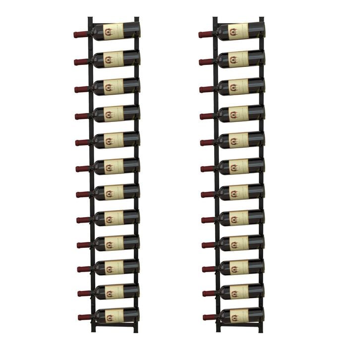 Costway 2pcs 12-bottle Wine Rack Wall Mounted Wine Storage Shelf
