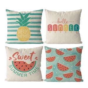 Catzon 4 Pcs Summer Decorative Throw Pillow Covers for Bedroom Living Room 50X50cm